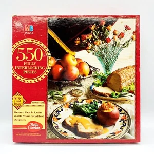 Milton Bradley Betty Crocker 550 Piece Puzzle Roast Pork Loin Yam Apples Recipe - Picture 1 of 6