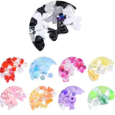 79,80 EUR/kg 50g Acrylmix Opake Transparente Perlen Acrylperlen Set Perlenset - Bild 1 von 4