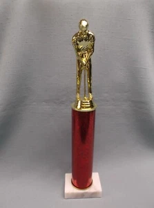 male golf trophy red column white marble base award - Picture 1 of 1