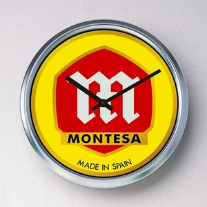 MONTESA Wanduhr Edelstahl lautlos Quarzwerk Mann Höhle Garage MOTOX - Bild 1 von 12