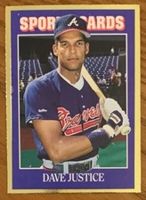 DAVE JUSTICE, RARE ! 1992 "SPORTS CARDS MAGAZINE" COLLECTOR'S CARD, WOW !