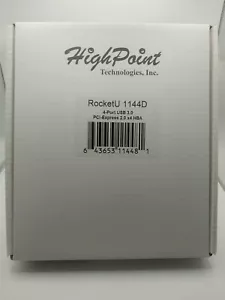 High Point RocketU RU1144D 4-Port USB 3.0 PCIe 2.0 x4 HBA Controller Card - Picture 1 of 2