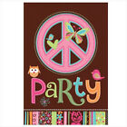 60S Hippie Party Peace Sign Invites Plus Envelopes Pack 8 Invitation Free Post