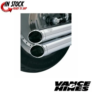 Vance & Hines Replacement / Optional Chrome Slash Cut Billet End Caps (pr) - Picture 1 of 3
