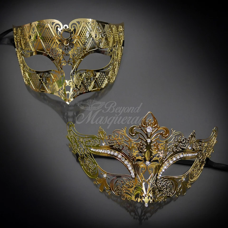 Metal Masquerade Mask, Couples masquerade Mask, Couple Masquerade Ball Mask - Image 1 of 1