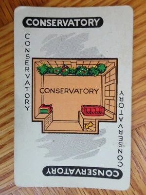 Vintage 1960 Clue CONSERVATORY ROOM Replacement Card Detective Board Game Parker - Image 1 of 3