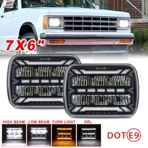 2X For Chevy S10 1982-93 GMC Pickup 5x7" 7x6 LED Headlights Halo DRL Hi/Lo Beam - Bild 1 von 9