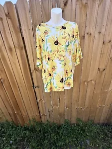 2xl LuLaRoe Dahl, NWT, Ruffle Sleeve, Floral, Pullover Blouse, Rayon/ Spandex - Picture 1 of 5