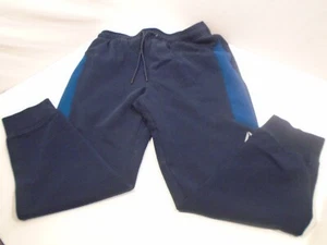 Reebok Mens Sweat Pants Size Large Navy  Pockets Drawstring jogger cuff Logo - Picture 1 of 5