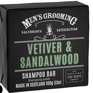 Scottish Fine Soaps Vetiver & Sandalwood Shampoo Bar 100g Wrapped - Picture 1 of 1