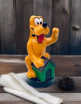 Vintage Walt Disney Productions PLUTO W/ Movalble Arm Piggy Coin Bank Dog House - Image 1 of 4