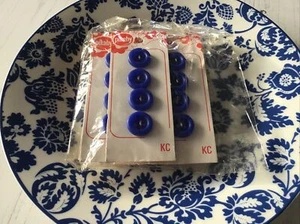 Bulk Vintage Pikaby Buttons. 1.3cm. Bright Blue. 10 Cards (40 Buttons) - Picture 1 of 3