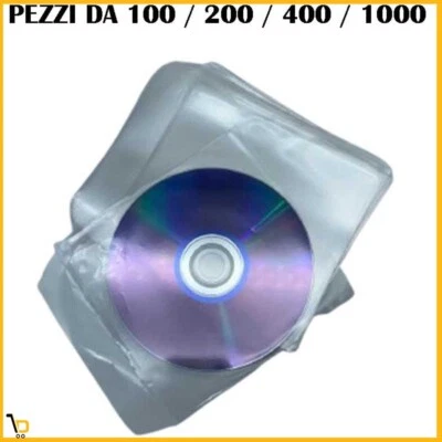 Buste alette di plastica trasparente per cd dvd ufficio bustine custodia porta - Immagine 1 di 3