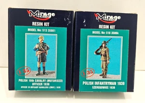 2X LOT 1/35 MIRAGE POLISH INFANTRYMAN + 10TH CAVALRY OFFICER RESIN FIGURES B - Picture 1 of 1