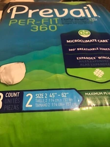 Prevail Per-Fit 360 Daily Brief Size 2, 45"-62" - 18 Count, Max Plus Absorbency - Picture 1 of 1