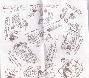BOWLING 2 HUMOROUS ILLUSTRATED NAPKINS - Picture 1 of 2