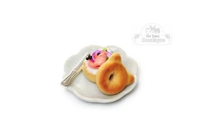 Juego de platos Bagel Lox miniatura para comida para casa de muñecas Calico Critters - Imagen 1 de 4