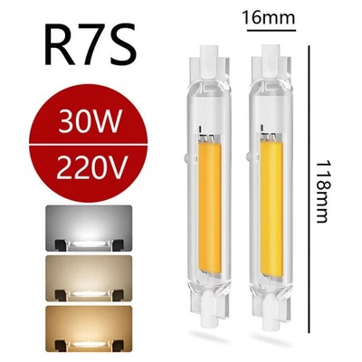 R7S 30W COB LED Bulb Halogen Tube 15W 78mm 118mm Glas Lampe Ersetzen SE - Bild 1 von 4