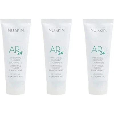 3 件 Nu Skin AP-24 NuSkin AP24 美白氟化物牙膏 110 克 4 盎司正品 — 第 1/4 张图片