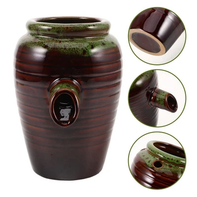  Keramikkrug-Wasserbrunnen, dekorativer Wasserfall-Brunnen, Glas für Garten- und - Bild 1 von 4