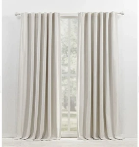 Ralph Lauren Sallie Panel 54x84 Snowflake Blackout Curtain Tab Rod Pocket - Picture 1 of 5