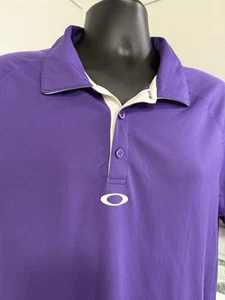 Oakley Polo Shirt Mens Extra Large XL Purple  Regular Fit Lightweight Golf EUC - Picture 1 of 10