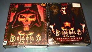 Diablo II Vintage Box Boxes x 2 w/ Expansion Set Box Good Condition - Picture 1 of 6