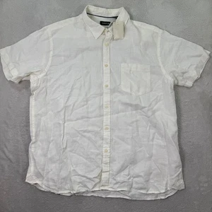 NEW Orvis Mens XXL Pure Linen Short Sleeve Button Down Shirt White Casual Preppy - Picture 1 of 8