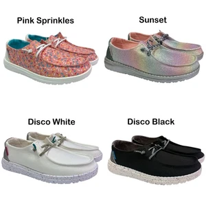 Hey Dude Wendy Youth Girls Lightweight Canvas Slip-On Shoe - Picture 1 of 15