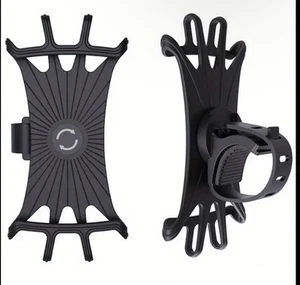 Bike Bicycle Mobile Smart Phone Holder 4.5-6.3" 360° Mount Black - Picture 1 of 5