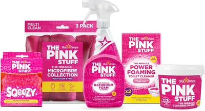 - The Pink Stuff Kit de limpieza de baño - Pasta de limpieza, spray de espuma de baño, para Foto 1 de 4