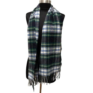 NUOVA sciarpa a quadri John Hanly 100% lana di agnello irlandese tartan verde Irlanda ~ Natale - Foto 1 di 6