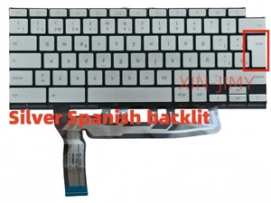 Spanish Silver Laptop keyboard For Asus C436 Native ASM19F26E0J528 with backlit - Afbeelding 1 van 2