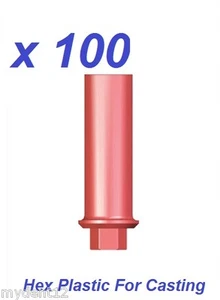 100 x Sleeve Plastic Abutment hex System for Casting - * FREE SHIPPING * - Picture 1 of 1
