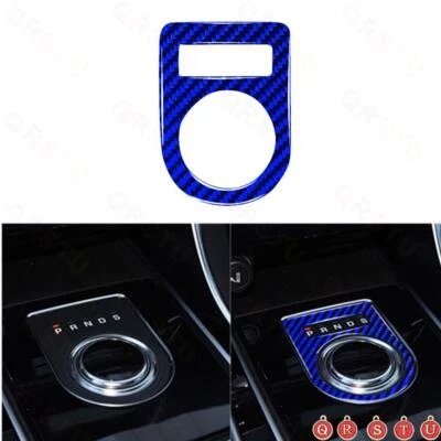 Blue Carbon Fiber Gear Shift Panel Frame Trim For Jaguar F-PACE XE XF 2016-2020 — 第 1/4 张图片