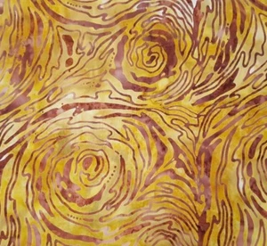 Ocean Tides Bali Batiks BTY Benartex Wood Grain Golden Yellow Brown - Picture 1 of 3