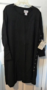 VESTIDO NEGRO ELEGANTE MANGA LARGA MAIN STREET CLASSICS PARA MUJER TALLA 1XL - NUEVO CON ETIQUETAS - Imagen 1 de 5