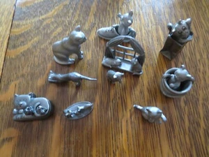 10 Spoontiques Cat Figurines All Pewter - Picture 1 of 4