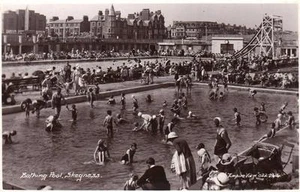 Bathing Pool Skegness RP old PC used late 1930's Empire View Good - Picture 1 of 1