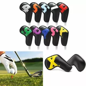 10 Pcs/set Golf Iron Club Head Covers Various Colors Long Neck Protect Cover~ - Picture 1 of 14