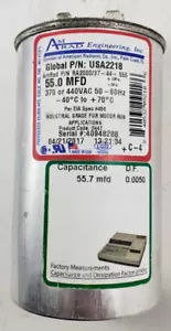Amrad 55.0 MFD Motor Run Capacitor USA2218 RA2000/37-44-556 370/440VAC - Picture 1 of 3
