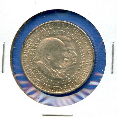 1954 S GW Carver Booker T Washington Silver Half Dollar #97 BU Uncirculated Coin Cover