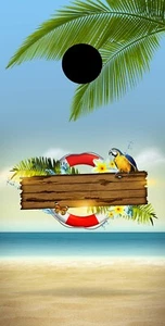 Premium Cornhole Vinylfolie - 3M Aufkleber - Strand - PERSONALISIEREN Tiki Bar - Ihr Name - Bild 1 von 3