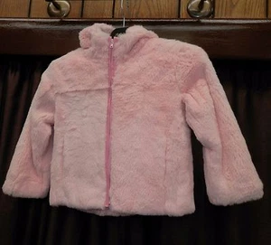 Girl's Kids Pink 18" Sheared Rex Rabbit Fur Parka Jacket - Picture 1 of 2