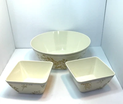 Juego de diseño estilo MCM de 3 umbrales de plástico melamina apto para lavavajillas Foto 1 de 4