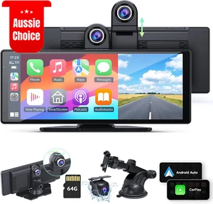 2025 Upgrade Apple Carplay Android Auto Screen 2.5K Dash Cam 9.3" HD GPS Bluetoo - Picture 1 of 12