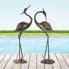 Nature & Whimsy Stunning Aluminum Heron Garden Pair Sculpture