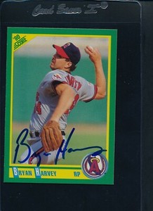 1990 Score #8 Bryan Harvey Angels Signed Auto *30805