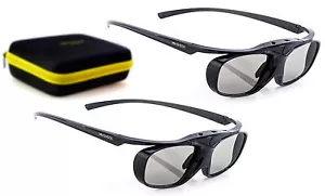 2x aktive 3D-Brille Hi-SHOCK Black Heaven für Sony Beamer VPL HW45 / HW 65 - Bild 1 von 10