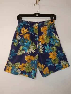 Bermuda bermuda britânica cáqui floral com zíper resort casual feminina tamanho 8 - Imagem 1 de 4